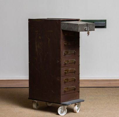 Row of Eight Safety Deposit Boxes Security Lockers, 1920s-JE-1075518