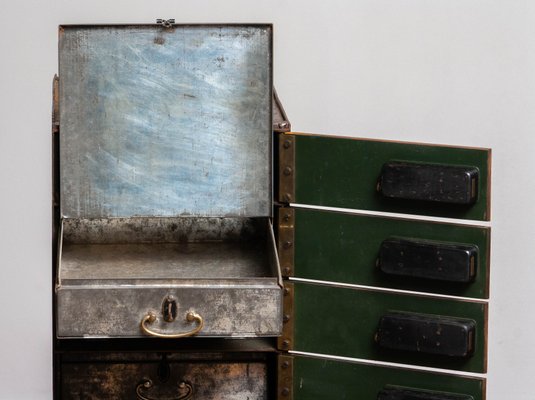 Row of Eight Safety Deposit Boxes Security Lockers, 1920s-JE-1075518