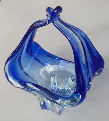 Royal Blue Murano Glass Vase & Bowl, Set of 2-QDP-913008