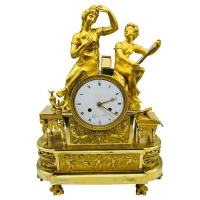 Royal Empire Fire-Gilt Mantel or Pendulum Clock, Paris, 1805-1815-FLW-1402041