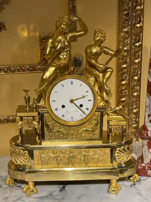 Royal Empire Fire-Gilt Mantel or Pendulum Clock, Paris, 1805-1815-FLW-1402041