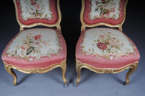 Royal Louis XV or Rococo Tapestry Sofa & Chairs, 1880s, Set of 3-FLW-1402202