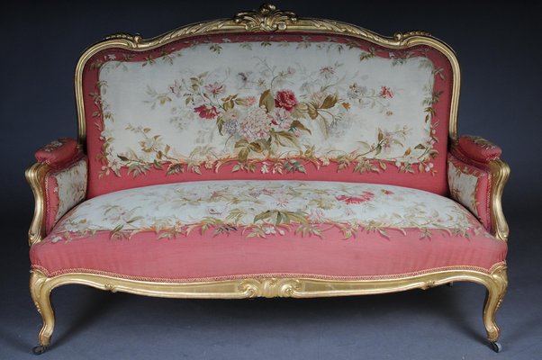 Royal Louis XV or Rococo Tapestry Sofa & Chairs, 1880s, Set of 3-FLW-1402202