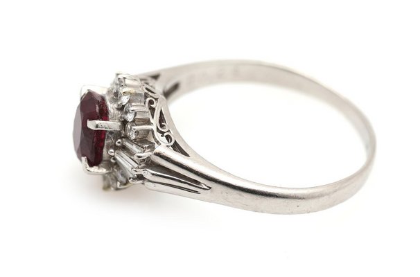 Ruby & Diamond Platinum Ring-AX-1148309