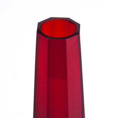 Ruby Red Sommerso Glass Vase, 1980s-FSD-833393