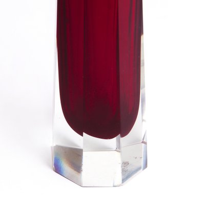 Ruby Red Sommerso Glass Vase, 1980s-FSD-833393