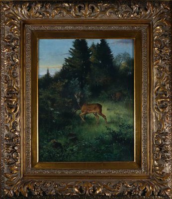 Rudolf Alfred Jaumann, Salzburg, Hunting Picture, 1800s, Oil on Canvas-QOR-2017277