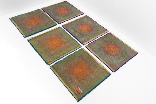 Rugs Mira-Carré by Verner Panton, 1970s, Set of 6-TJQ-1774734