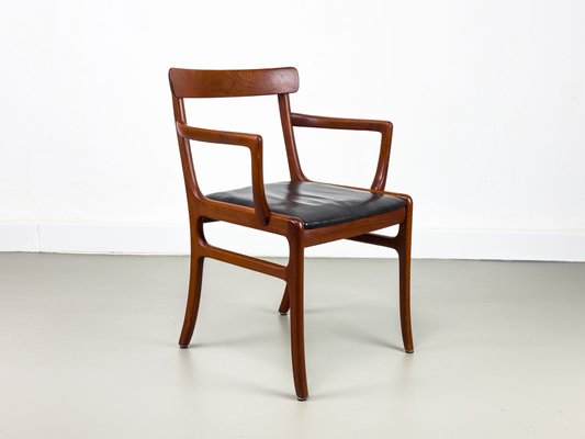 Rungstedlund Armchair in Teak and Leather by Ole Wanscher for P. Jeppesen, 1960s-QEQ-2024786