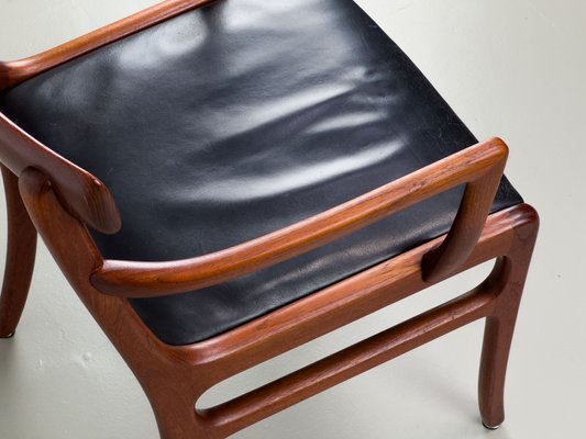 Rungstedlund Armchair in Teak and Leather by Ole Wanscher for P. Jeppesen, 1960s-QEQ-2024786