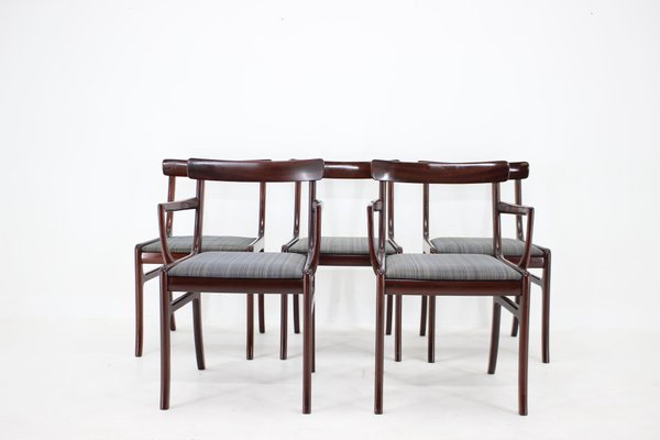 Rungstedlund Chairs in Mahogany by Ole Wanscher, 1950s, Denmark, Set of 5-TZ-1325224