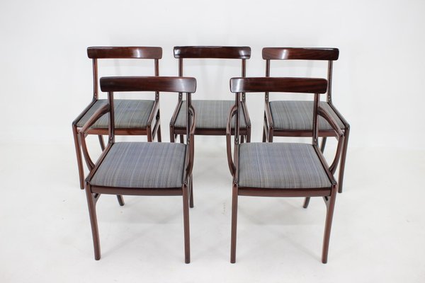 Rungstedlund Chairs in Mahogany by Ole Wanscher, 1950s, Denmark, Set of 5-TZ-1325224