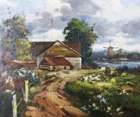 Rural Landscape, Late 20th Century, Oil on Canvas-ZYI-1352912