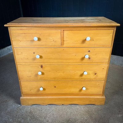 Rural Pine Wood Chest of Drawers-IA-1438135