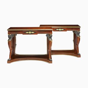 Russian Neoclassical Mahogany Consoles, Set of 2-WMV-1128022