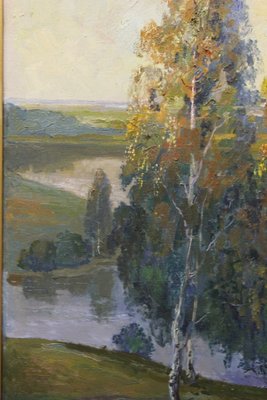 Russian School Artist, Landscape at the River, 1950s, Oil on Canvas-BCR-2036031