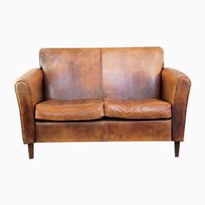 Rustic 2-Seater Sofa in Leather-HPP-2039539