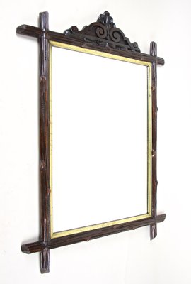 Rustic Austrian Black Forest Rustic Wall Mirror, 1880s-TQA-1322103