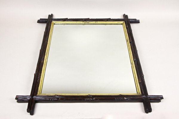 Rustic Black Forest Mirror with Gilt Inner Bar, Austria, 1880s-TQA-1322378