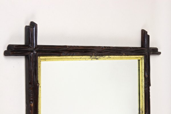 Rustic Black Forest Mirror with Gilt Inner Bar, Austria, 1880s-TQA-1322378