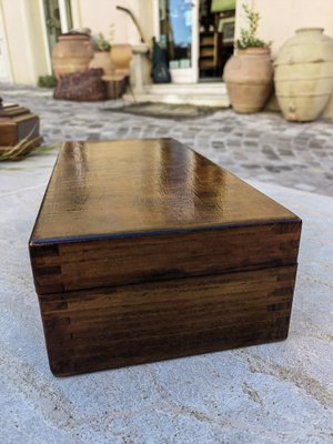 Rustic Box in Chestnut Wood Built with Interlocking System without Nails, 1970s-ZFY-1756465