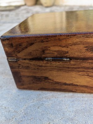 Rustic Box in Chestnut Wood Built with Interlocking System without Nails, 1970s-ZFY-1756465