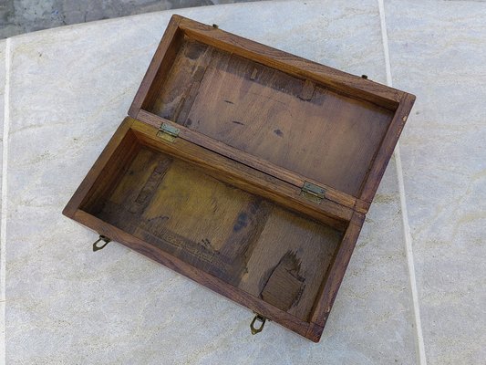 Rustic Box in Chestnut Wood Built with Interlocking System without Nails, 1970s-ZFY-1756465