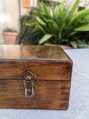 Rustic Box in Chestnut Wood Built with Interlocking System without Nails, 1970s-ZFY-1756465