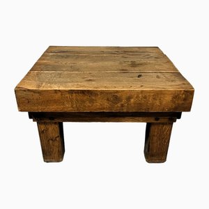 Rustic Brutalist Coffee Table in Oak, 1960s-TU-2018386