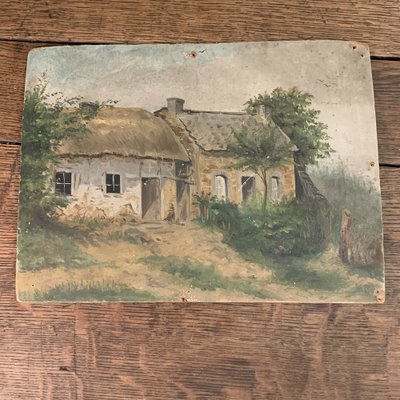 Rustic Farm with Garden, Late 19th Century, Oil on Panel-VBM-958774