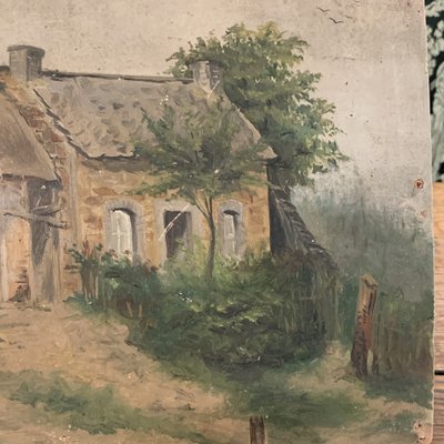 Rustic Farm with Garden, Late 19th Century, Oil on Panel-VBM-958774