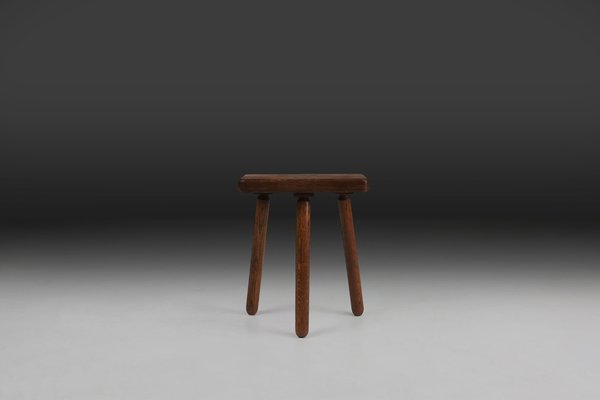 Rustic French Wooden Stool, 1940s-YSY-1797451