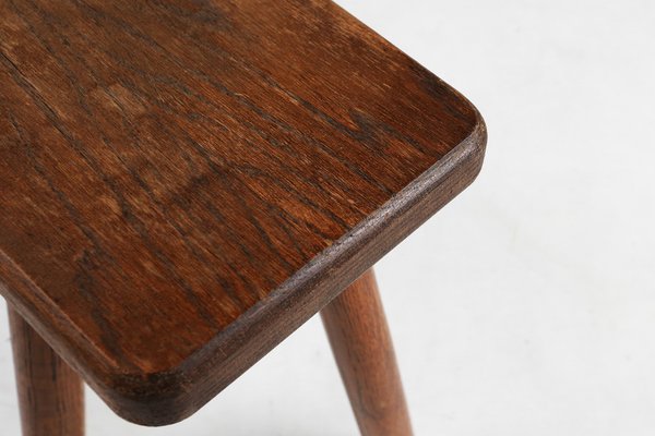 Rustic French Wooden Stool, 1940s-YSY-1797451