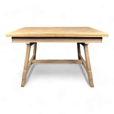 Rustic Pickled Table with Oak Extensions-HLV-2024388