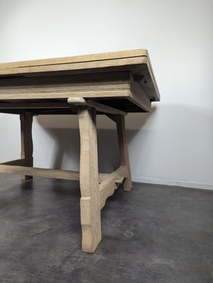 Rustic Pickled Table with Oak Extensions-HLV-2024388