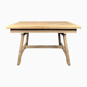 Rustic Pickled Table with Oak Extensions-HLV-2024388