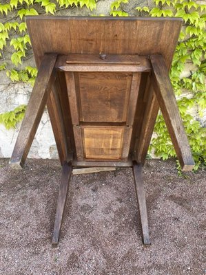 Rustic Solid Oak Table with 2 Drawers-SDV-919879