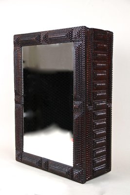 Rustic Tramp Art Wall Mirror Cabinet, Austria, 1890s-TQA-1367741