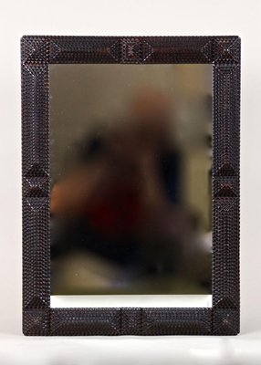 Rustic Tramp Art Wall Mirror Cabinet, Austria, 1890s-TQA-1367741