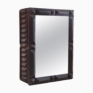 Rustic Tramp Art Wall Mirror Cabinet, Austria, 1890s-TQA-1367741