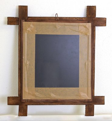 Rustic Tramp Art Wall Mirror with Chip Carvings, Austria, 1880s-TQA-1372820