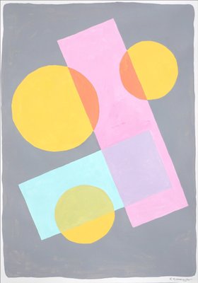 Ryan Rivadeneyra, Pastel Constructivist Forms, 2022, Acrylic on Paper-RWC-1178843