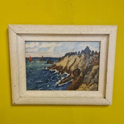 S. Barrier, French Coastal Scenes, 1947, Oil on Panels, Framed, Set of 2-VHW-1815635