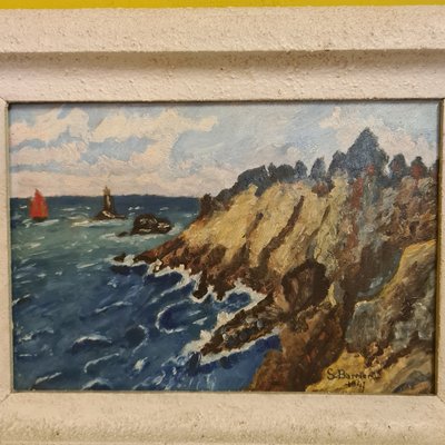 S. Barrier, French Coastal Scenes, 1947, Oil on Panels, Framed, Set of 2-VHW-1815635