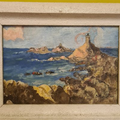 S. Barrier, French Coastal Scenes, 1947, Oil on Panels, Framed, Set of 2-VHW-1815635