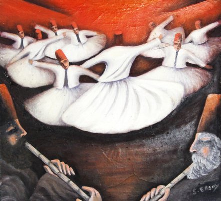 S. Ersoy, Dervish Dance, 1950s, Oil on Canvas-ZYI-1352107