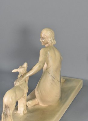 S Melani, Art Deco Figurative Sculpture, 1920s, Plaster-CTD-1792439