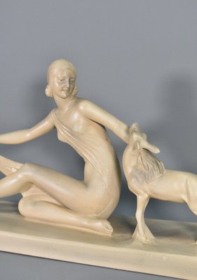 S Melani, Art Deco Figurative Sculpture, 1920s, Plaster-CTD-1792439