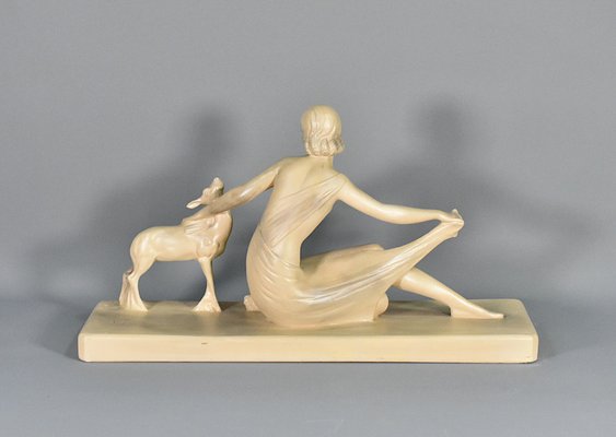 S Melani, Art Deco Figurative Sculpture, 1920s, Plaster-CTD-1792439