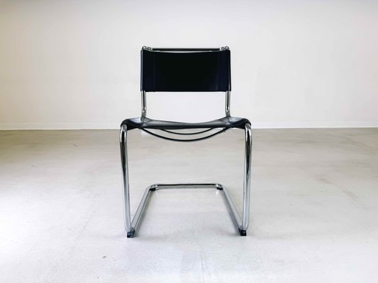 S33/S34 Cantilever Chair in Black Leather by Mart Stam & Marcel Breuer for Thonet, 1990s-QDV-1966661